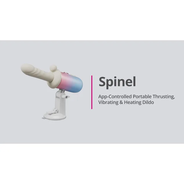 Lovense Spinel product graphic showing adjustable stand and attachment