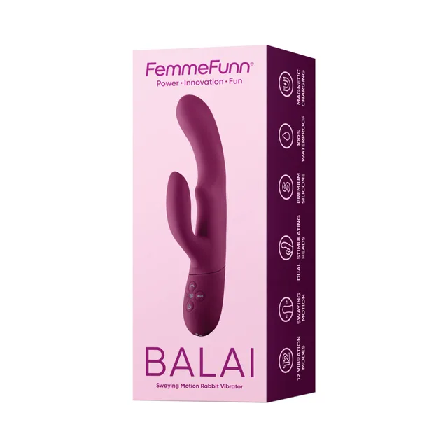 Balai dual-arm vibrator displayed in front of packaging
