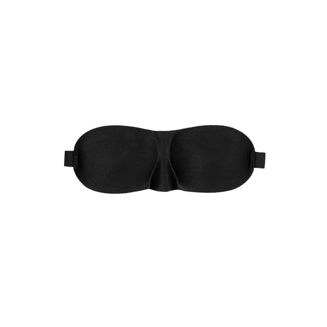 Front view of black curvy mask with two rounded panels