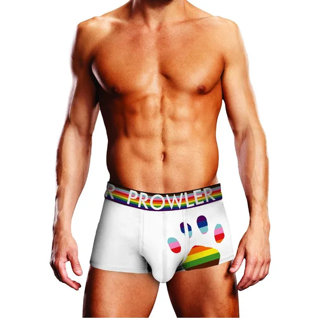 Front view of white Prowler trunk with oversized paw graphic size XL