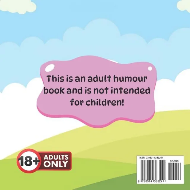 Back cover of The Little Bean showing green hills below an adults-only notice