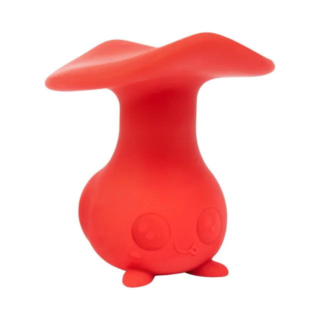 Front view of red Cute Little Fuckers Morrie mushroom-shaped vibrator