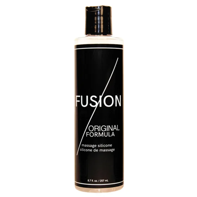 Black 8 oz Fusion Original Bodyglide pump bottle with green label