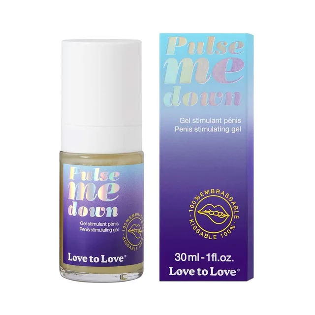Pulse Me Down one-ounce roll-on gel beside blue gradient box