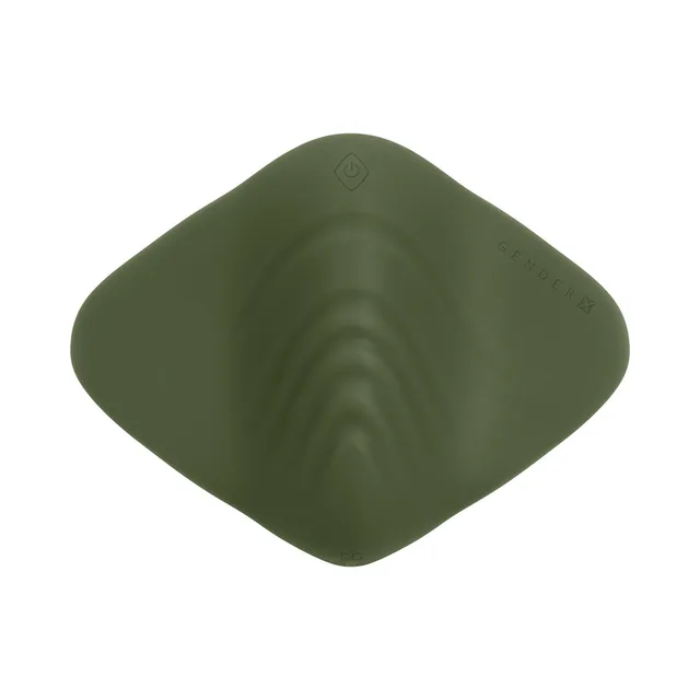 Green Gender X Pleasure Pad top view of raised center ridges