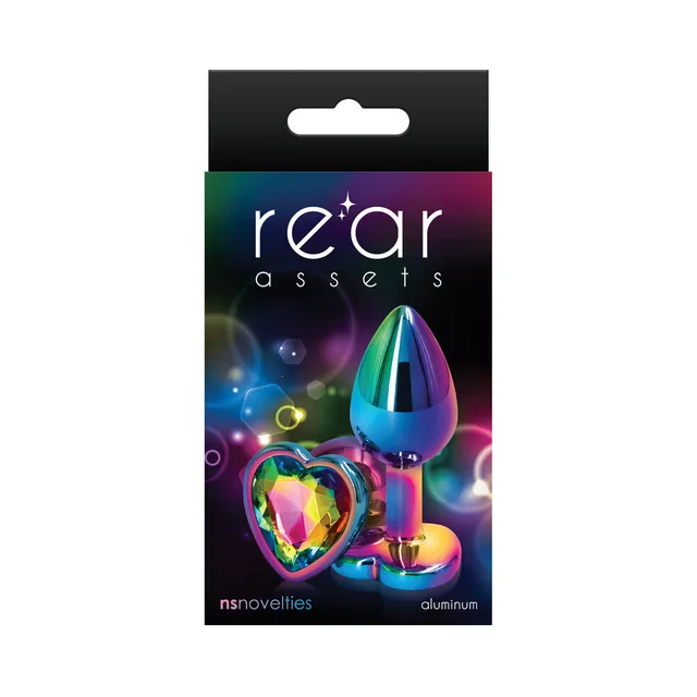 Small rainbow heart Rear Assets plug in black package