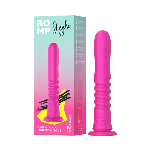 ROMP Jiggle magenta wand beside retail box