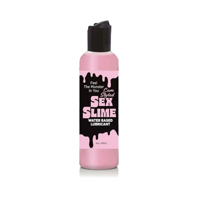 Opaque-pink Sex Slime 4 oz bottle with black flip-top cap