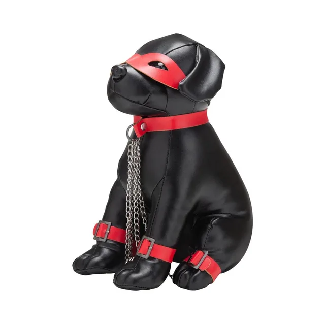 Prowler RED Captain Chains black puppy figure seated figure with red collar red cuffs silver chains and black eye mask