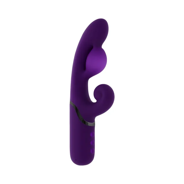 Left profile of purple Pleasure Puff with curled lower arm