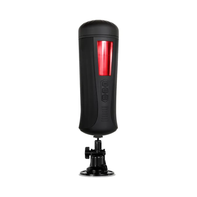Black stroker with red viewing window mounted on suction base