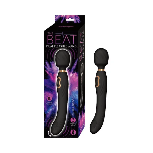 Black The Beat dual-ended wand beside galaxy retail box