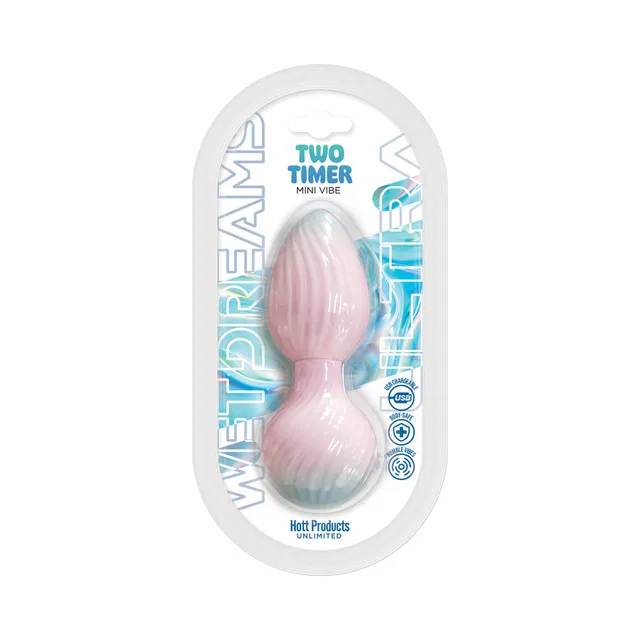 Pink Wet Dreams Two Timer pleasure ball and probe in oval case