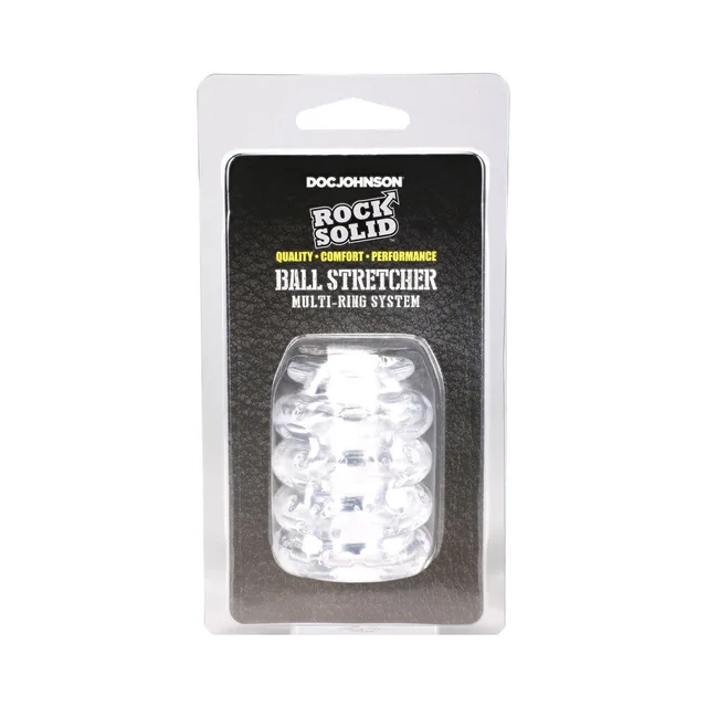 ROCK SOLID clear multi-ring ball stretcher front retail package