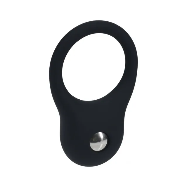 Small black LEVELZ training ring with silver-tone button