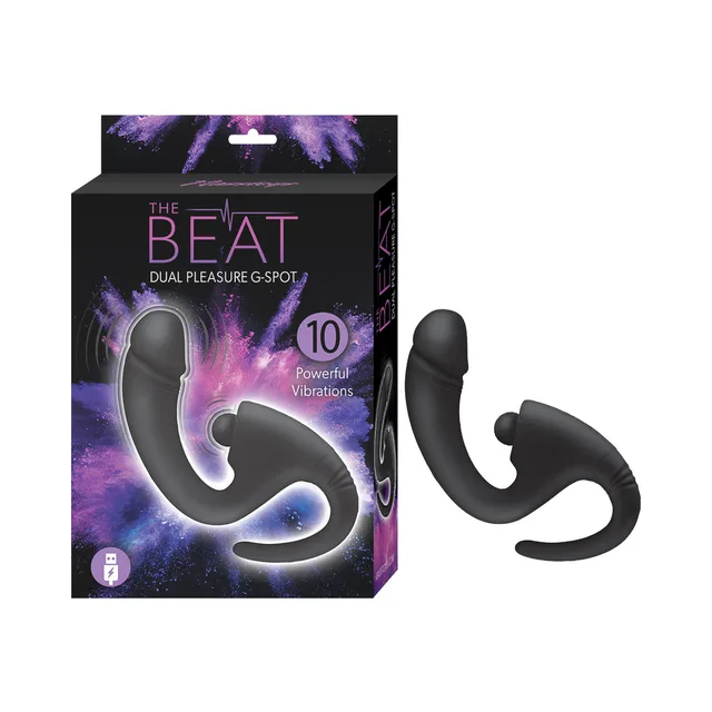 Black Nasstoys The Beat dual G-spot vibrator beside retail box