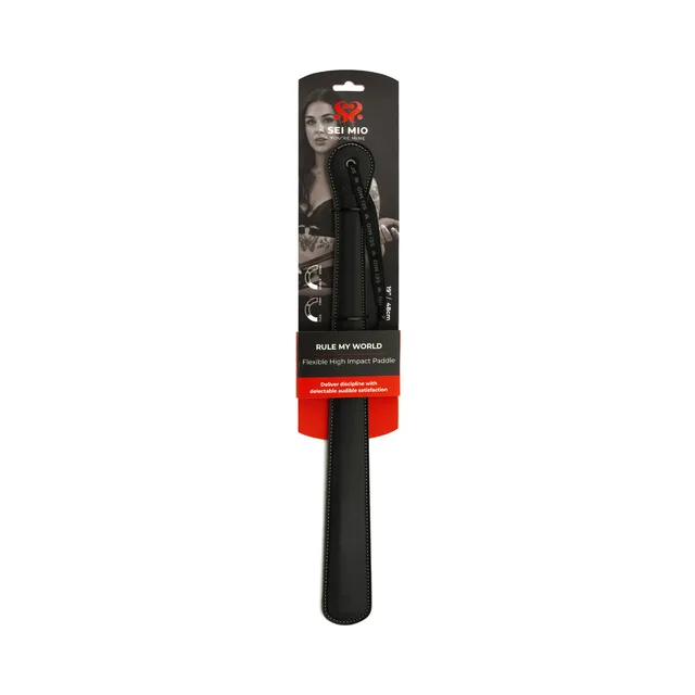 SEI MIO Rule My World slim flexible black paddle on hanging card