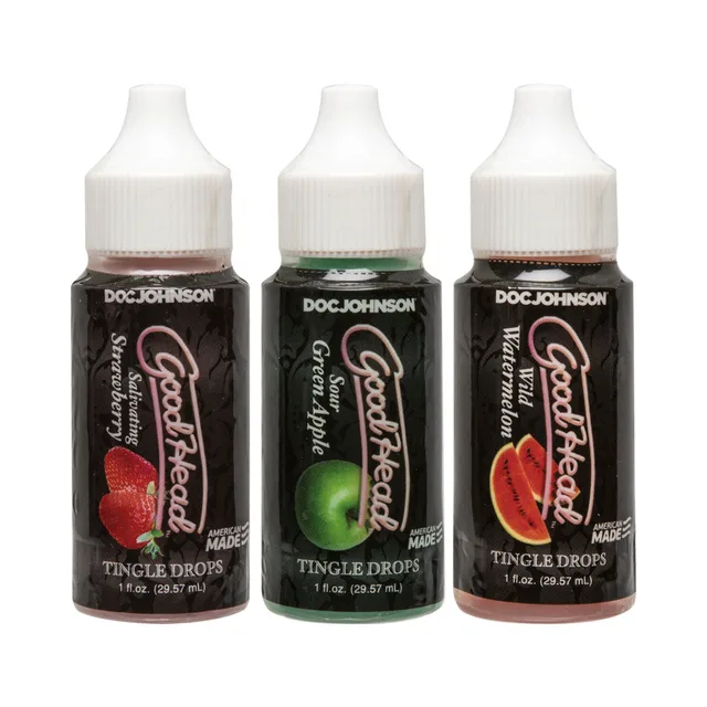 GoodHead Tingle Drops 3 Pack three individual flavor bottles