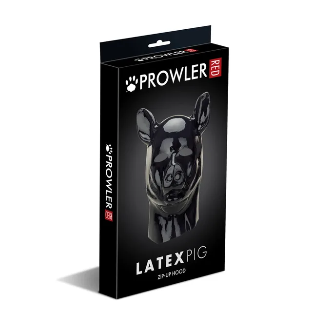 Prowler RED glossy black latex pig hood retail box
