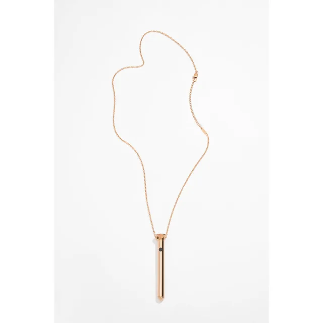 Full rose gold chain and Vesper Mini cylindrical pendant