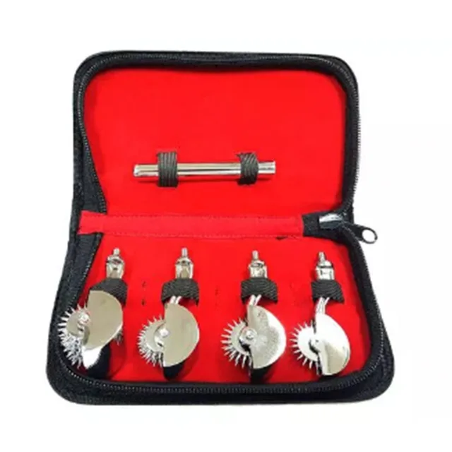 Rouge Four Pinwheel Set arranged in black and red case
