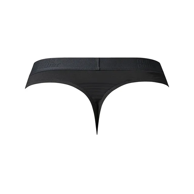 Rear product view of Black Open Ended Thong in S/M
