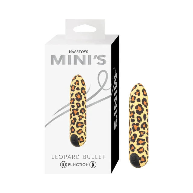 Nasstoys Mini's leopard-print bullet beside white retail box