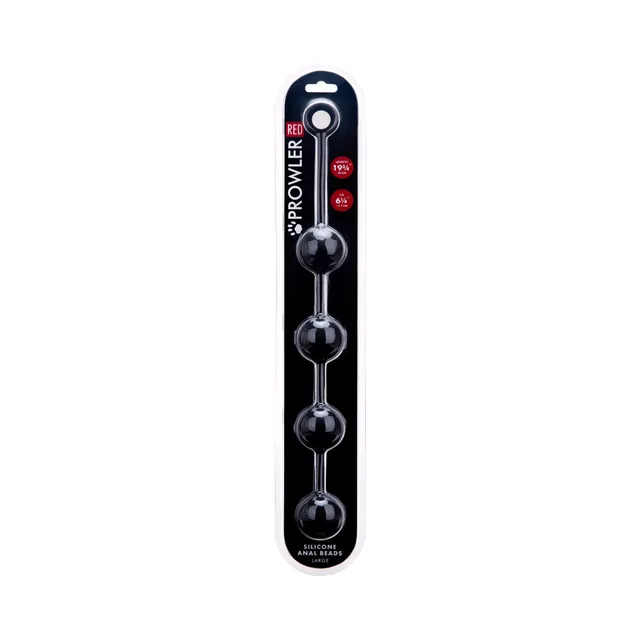 Prowler RED Large Anal Beads in slim retail packaging