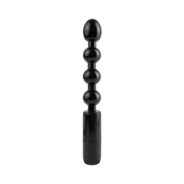 Pipedream Anal Fantasy Power Beads five black beads with cylindrical handle