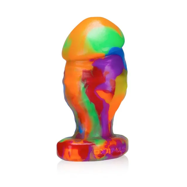OxBalls Honcho 2 Medium Rainbow Silicone Plug upright