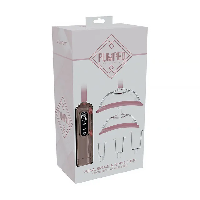 PUMPED rose-gold rechargeable pump rose and white retail box front view