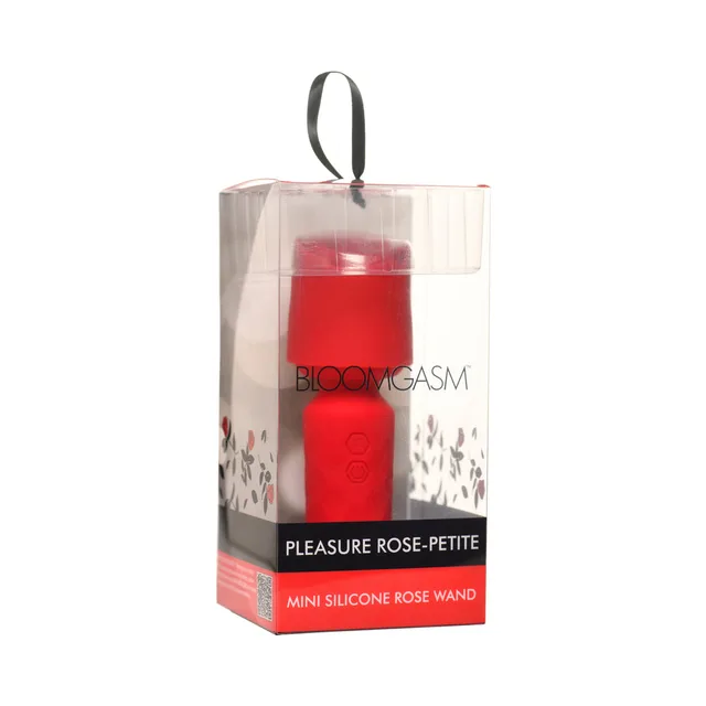 red Bloomgasm Pleasure Rose-Petite mini wand in clear floral box