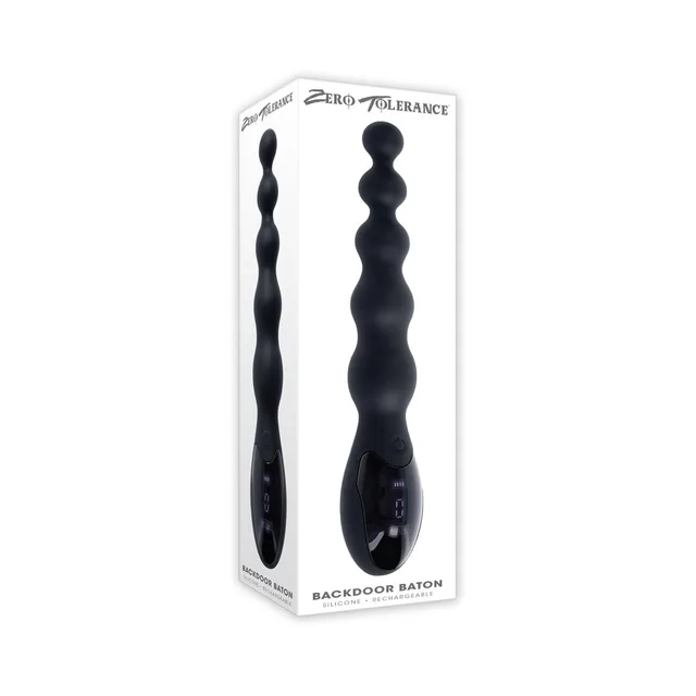 Zero Tolerance Backdoor Baton black beaded anal vibrator in white retail box