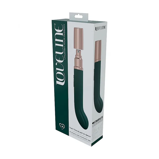 forest green LoveLine Traveler G-Spot vibrator presented in dark green box