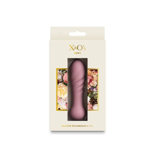 X&O's Dusty Rose contoured dildo in cream box