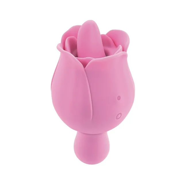 Adam & Eve Eve's Ravishing pink rose vibrator front view with layered petals