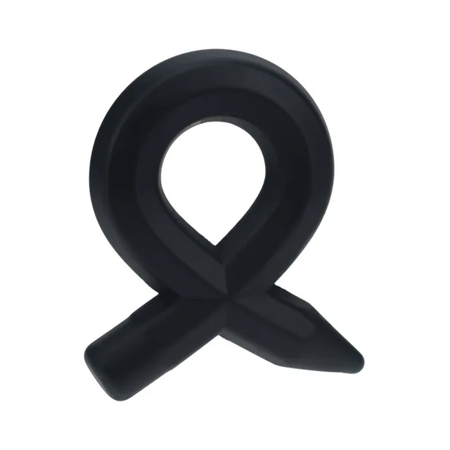 Black LEVELZ Pencil silicone ring with crossed tapered ends