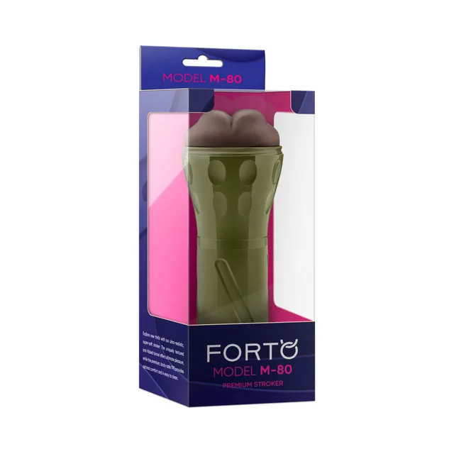 Forto Model M-80 dark brown stroker in olive handled shell and display box