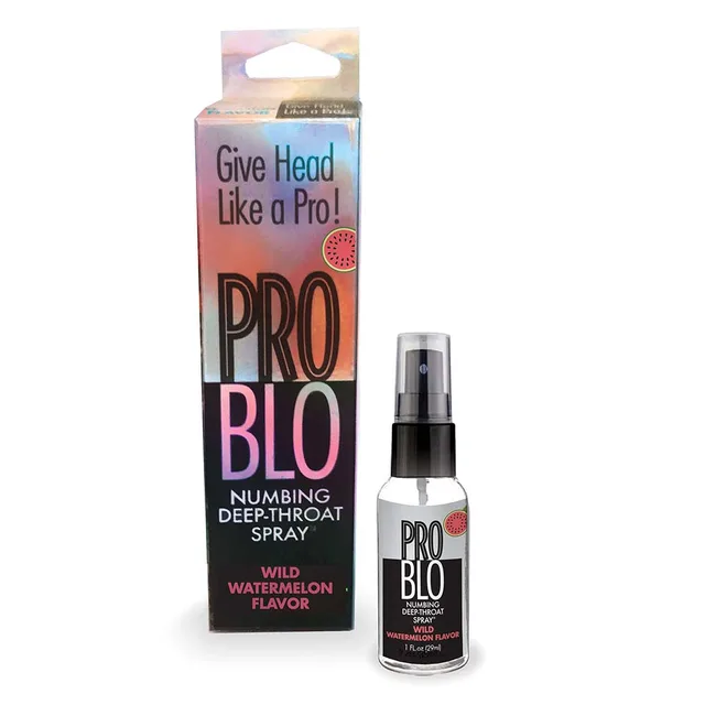 Pro Blo Watermelon 1 oz black spray bottle and carton