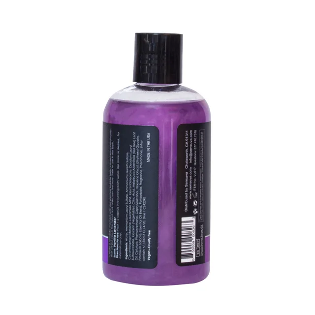 Back label of Sensuva Tropical Tease bubble bath