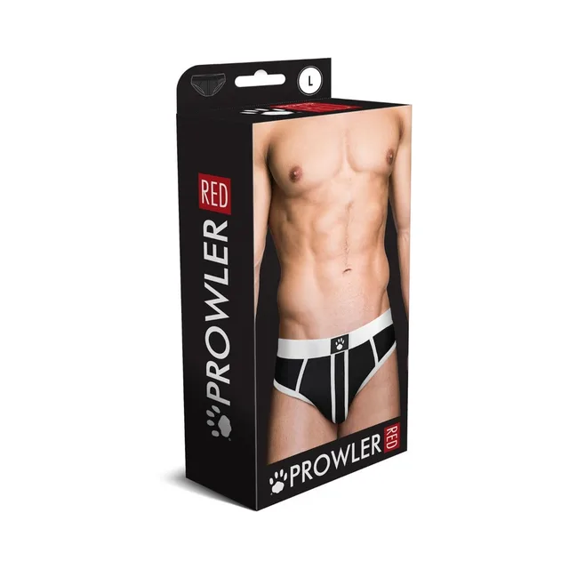 Prowler RED white-trim open-back brief size L retail box
