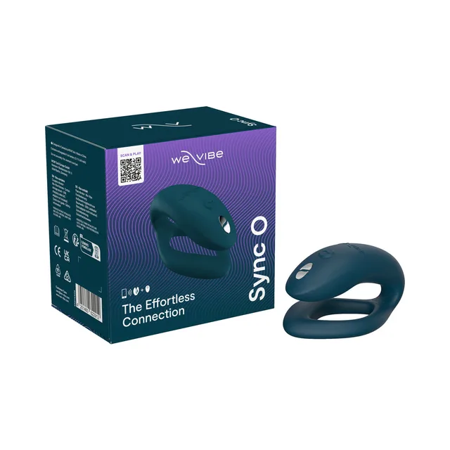 Velvet Green We-Vibe Sync O beside teal retail box