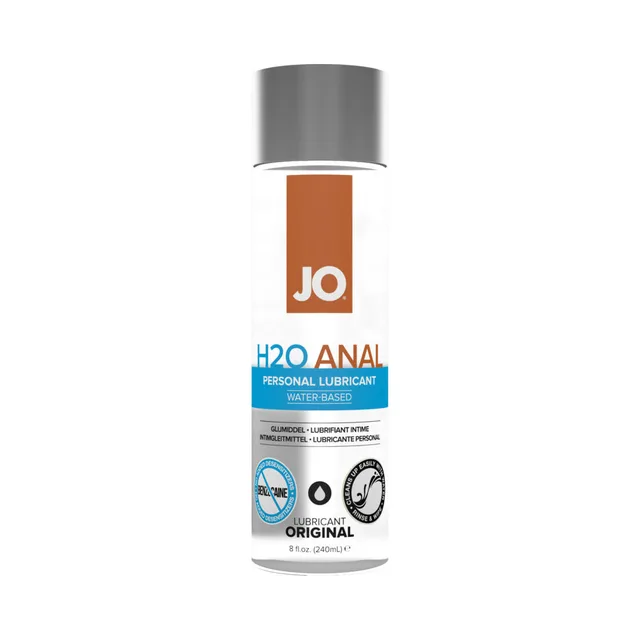 System JO H2O Anal Original eight-ounce silver-capped bottle