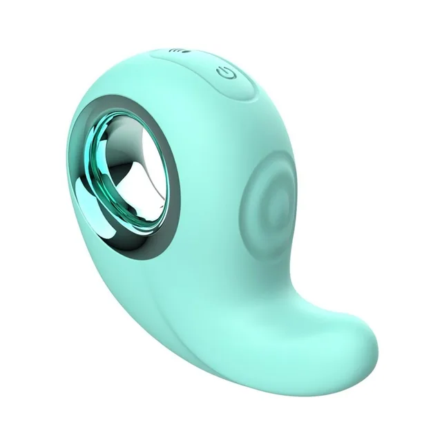 Adam & Eve Curvy Cutie aqua vibrator front-left angle with circular opening
