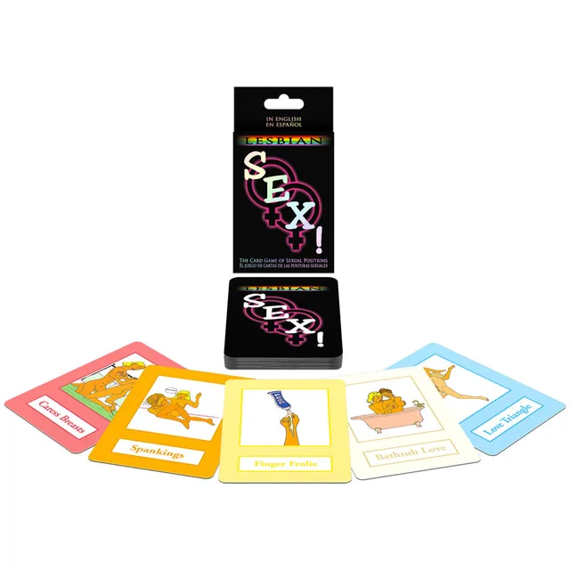 Kheper Games Lesbian Sex black card box with color-coded illustrated cards spread in front