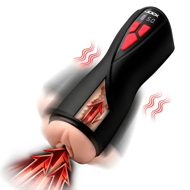 Angled JOCK Banger graphic with red controls and beige opening