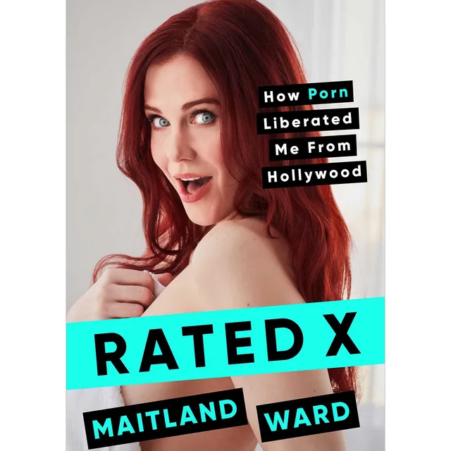 Rated X book cover with Maitland Ward portrait, turquoise band and black title blocks