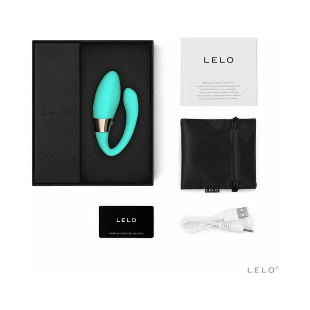 Aqua LELO TIANI Harmony set with box pouch card and USB cable