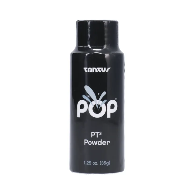 Front of black Tantus POP PT3 Powder 1.25 oz bottle