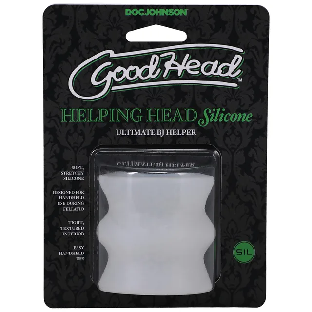 GoodHead Helping Head Frost silicone stroker in package